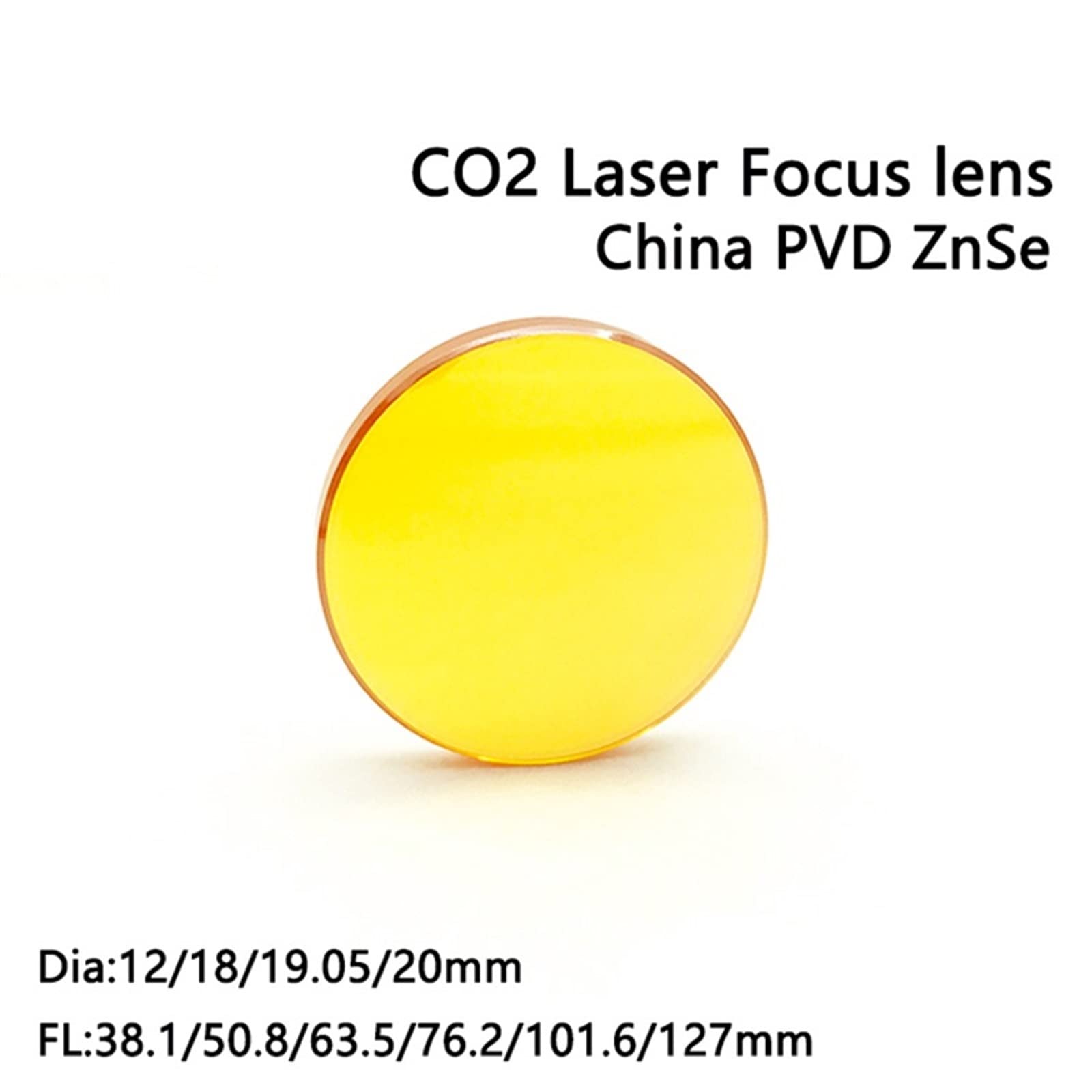 Dia 12 18 19.05 20mm China PVD ZnSe CO2 Laser Lens for CO2 Laser Cutting Machine Engraving Machine(12MM_127MM)