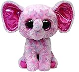 Sammelkollektion TY 34108 - Ellie Buddy - Elefant mit Glitzeraugen, groß, 24 cm, gepunktet, pink