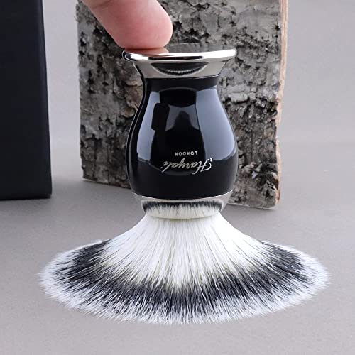 Haryali London Rasierpinsel - Rasierpinsel Vegan - Synthetik Pinsel für Nassrasierer - Veganer Rasierpinsel für Damen und Herren aus Metall - perfekte Vegan Pinsel - Image 5