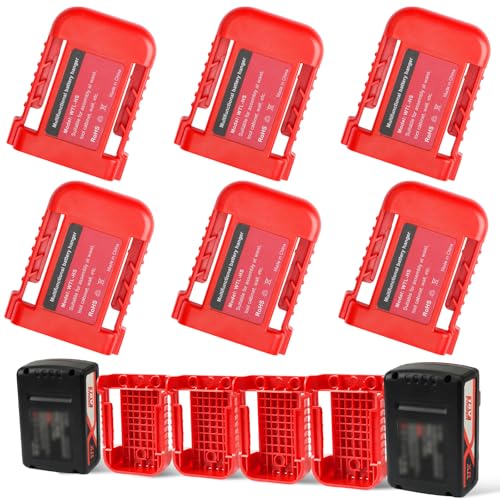 QUPERR 6 Stück Akkuhalter kompatibel mit Einhell 18V Akkus Wandhalterung Geeignet Batteriehalterungen Batteriehalter Batterielagerregal Batteriedockhalterung