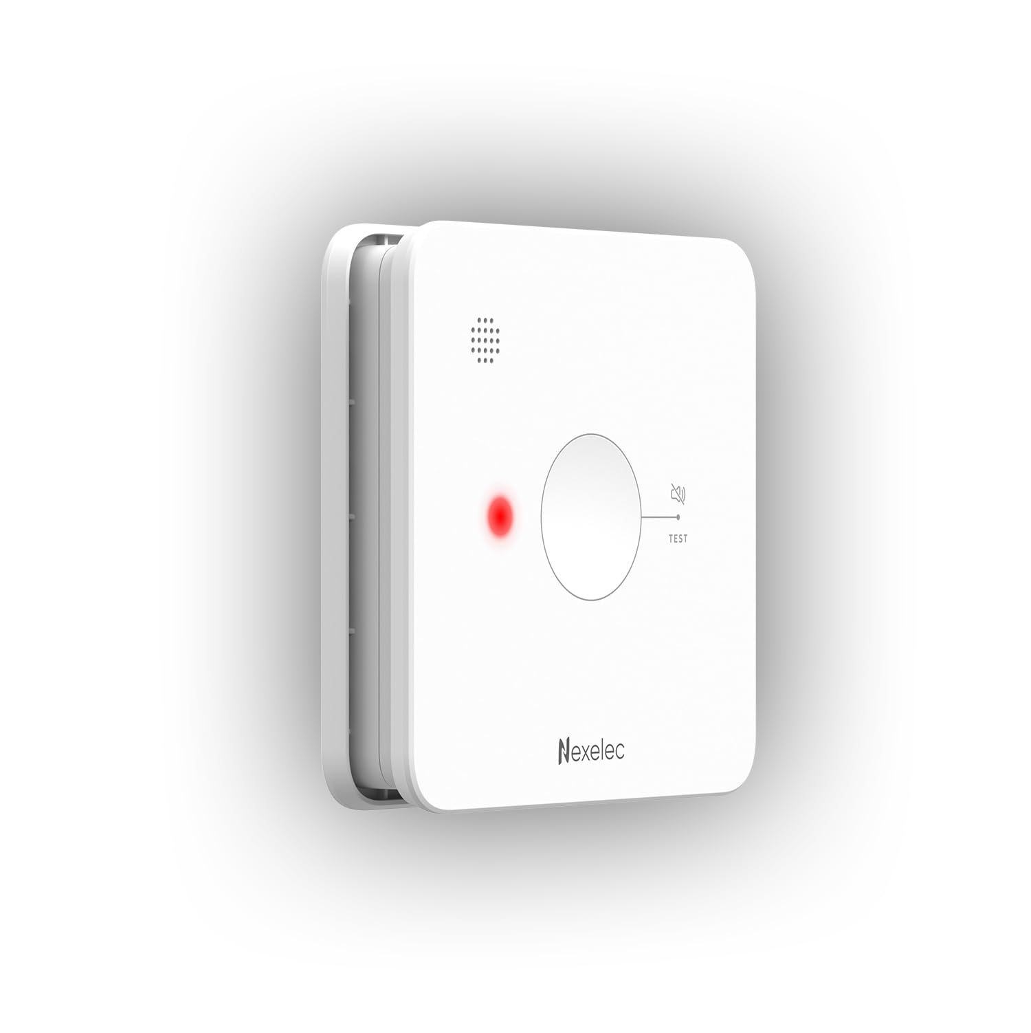 Détecteur de fumée INSAFE - Pile autonomie 10 Ans - Fixation adhésive homologuée - Design Moderne - Discret et Compact - Compatible Socle première génération 2015