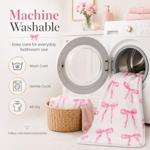 HAIWAOO Memory Foam Bath Mat with Pink Bow Pattern，16INX24IN by HAIWAOO - Used condition - Image 7