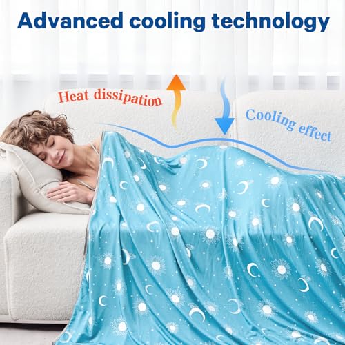 Image of inhand Cooling Blanket Throw(50 inchx60 inch) - Double Sided Cooling Blankets for Hot Sleepers, Breathable Soft Lightweight Summer Blanket for Beach, Sofa Bed Couch, Room Decor, Gifts for Women Men Sea Green