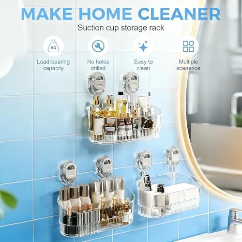 Boîte de rangement à ventouse pour optimiser l'espace de la douche