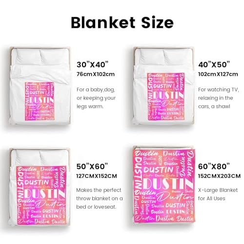 Name Blanket Personalized Name Blanket Customized Blanket with Name Text for Adult Kid Birthday Christmas Mothers Fathers Valentines Day Gift
