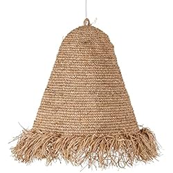 Amazon Lamparas Fibras Naturales LOLAhome Lámpara de techo sombrero de fibra natural de Ø 50x50 cm