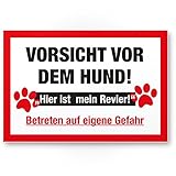 IHR HUNDESCHILD FÜR DEN GARTENZAUN: Weisen Sie Besucher, Postboten oder Einbrecher vor ihrem Grundstück mit diesem Warnhinweis darauf hin, dass Vorsicht vor dem Hund in Ihrem Haus geboten ist. Effektiver Schutz gegen Einbrecher und Eindringlinge.