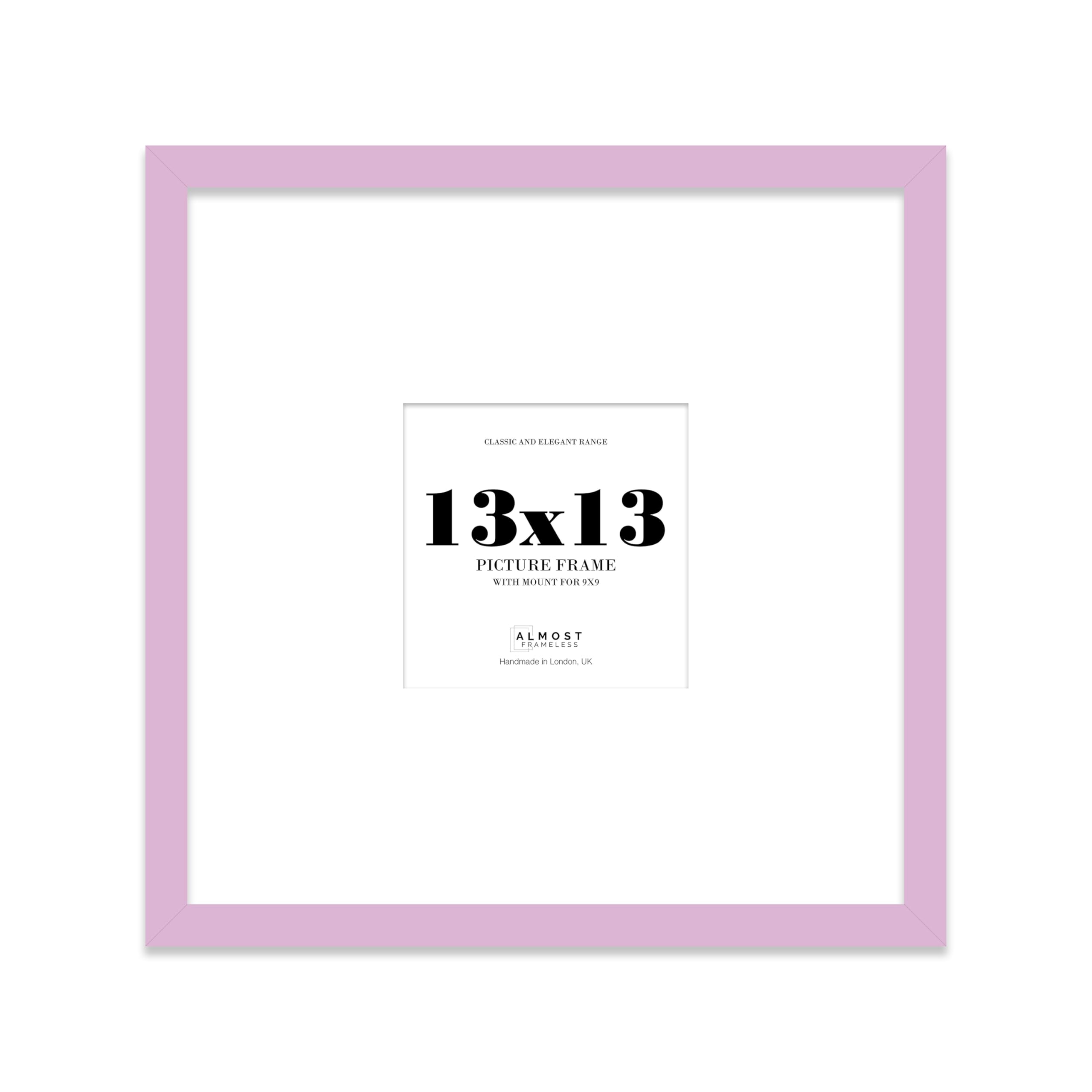 13x13 Square Picture Frame, Display Pictures 9x9 With Mat or 13x13 Without Mat, Wall Hanging & Free Standing Photo Frame, Lilac, 1 Pack — image 1