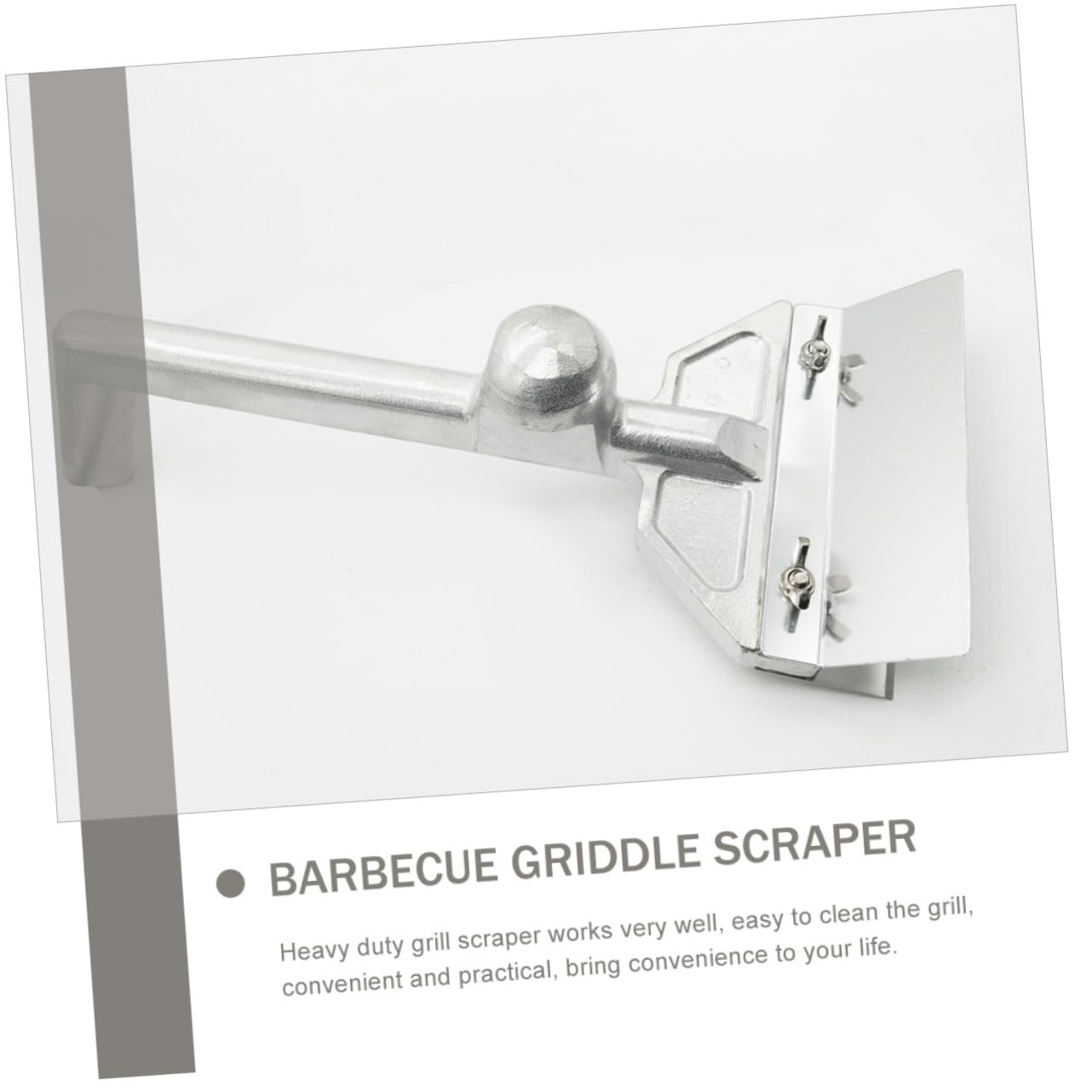 Sosoport Barbecue Griddle Scraper Professional Cooking Tool Heavy Duty Scraper Stainless Steel Blade Ergonomic Grip