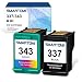 Produktbild SMARTOMI 2er-Pack 337 343 Tintenpatronen remanufactured für HP 337 343 für Druckern der HP Photosmart 2570 2573 2575 C4140 C4150 C4180 8049 8050 8750 Officejet 6300 6310 6313 6315 Deskjet 5940 5943