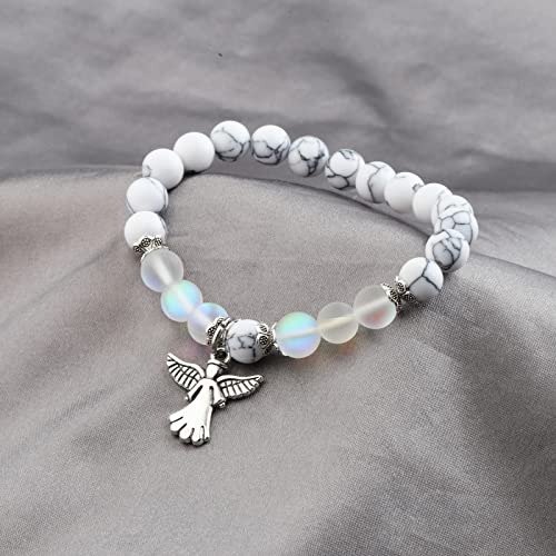 Image of FUSTMW Angel Keychain Guardian Angel Gifts Faith Gifts Prayer gifts Blessing Gifts Guardian Angel Charm Key Chain Gifts