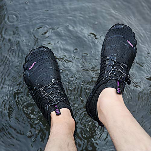 Image of UBFEN Water Shoes for Men Women Quick Dry Swim Aqua Socks | Lightweight Barefoot-style Fit, Rubber Sole, Hiking, Fishing, Kayaking, Beach, Pool, Boating, Diving And Water-to-land Wear