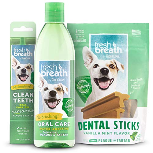 Fresh Breath by TropiClean No Brushing Starter Kit with Dental Sticks