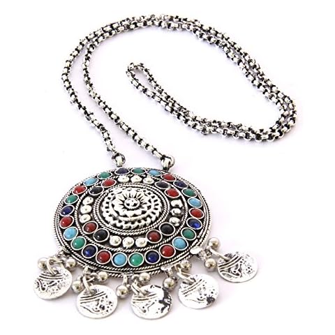 IndiaStop Handmade Costume Fashion Jewelry Sweater Boho Long Necklace Pendant Afghan Tribal Gypsy Festival Gift Cover
