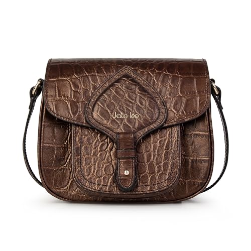 Kate Lee Sac en Cuir porté bandoulière Petite Gibeciere Emelyne mordoré, Femme