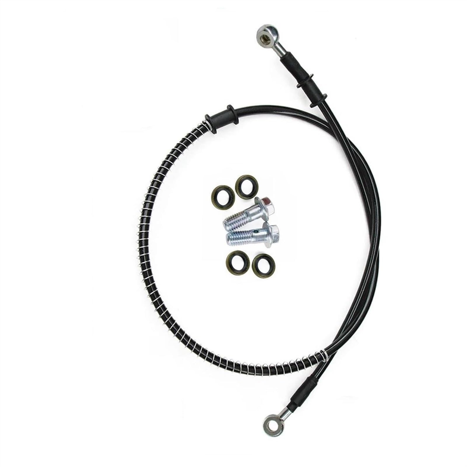 Ksxzw One Color Motorbike Part Motorcycle Braided Steel Hydraulic Brake Line Clutch Oil Hose Tube Pipe 400Mm-2300Mm M8 90° 28°(800Mm)