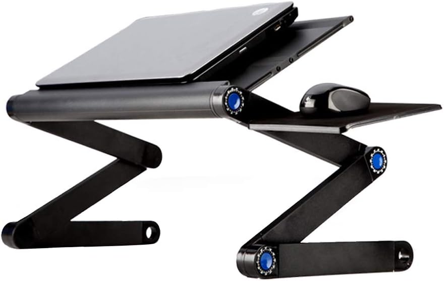 WoolalaLaptop Riser for Desk with Mouse Pad Aluminum Computer Stand Adjustable Height Laptop Table Tray Foldable Macbook Supprt for Home Office Bed
