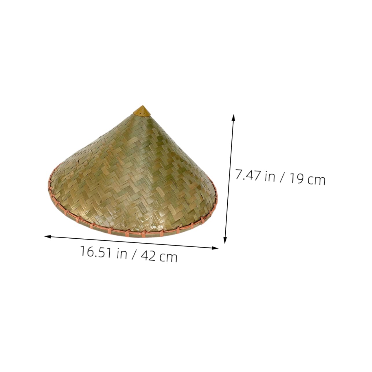 Cabilock Sombrero Cónico de Bambú para Adultos, Ligero y Transpirable, Adecuado Vida Diaria y Fiestas, Diseño Tradicional Japonés Resistente y Elegante