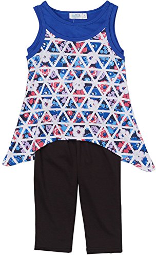 Image of ToBeInStyle Girl's Sleeveless Tank Top & Leggings 2 Piece Outfit Casual Dress Style Set