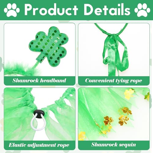 Disfraz St Patricks Día para Perro con Collar y Vincha miniatura 4