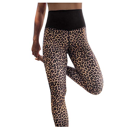 VPASS Mujer Pantalones,Elásticos Estampado de Leopardo Moda Pantalones de Yoga Mujer Fitness Mallas Gym Slim Fit Pants Largos Pantalones Leggings Cintura Alta Deportivos Running Aptitud Jogging