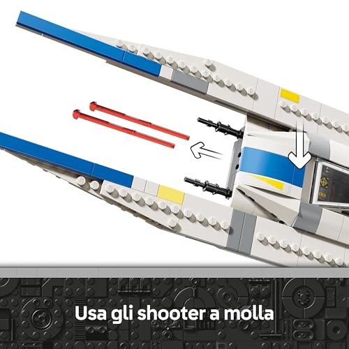 Star Wars 75399 U-Wing Starfighter Ribelle - Astronave Giocattolo da Costruire con Funzione Swing-Wing, 3 Minifigure e 1 Droide K-2SO - Regalo per Bambini da 8 Anni Fan della Stagione 2 di Andor - Lego - Immagine 3