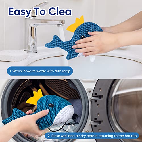 image for LCHUANG Hot Tub Scum Absorber Whale - 2 Pack Oil Absorbing Hot Tub Flo