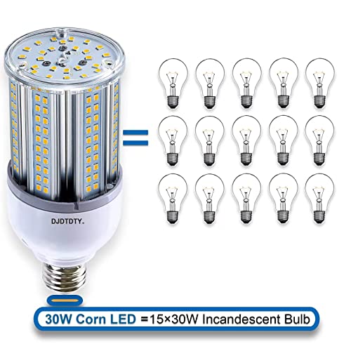 Djdtdty 150W/120W/100W/80W/60W/30W Led Corn Light Bulb, E26 Base 30W Led Corn Lamp, 4000 Lumen 5000K Daylight 110V~277V Corn Cob Light Bulb For Indoor Outdoor (30W) #TOP5