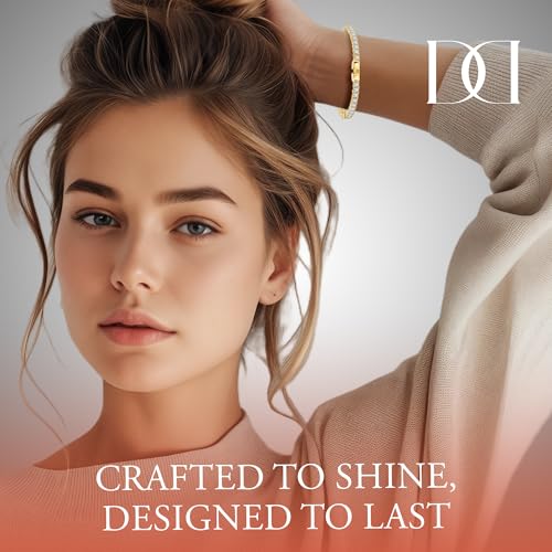 MINDDHA 14K Gold/White Gold Plated 2mm 3mm Cubic Zirconia Tennis Bracelet | Silver Bracelet, Gold Bracelet for Women | Classic CZ Bracelet| Size 6-8 Inch2