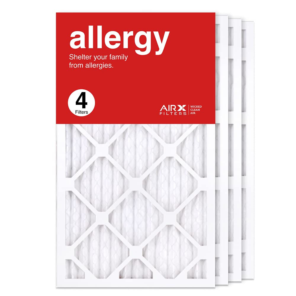 AIRx Filters14x25x1 Air Filter MERV 11 Pleated HVAC AC Furnace Air Filter, Allergy 4-Pack, Made in the USA