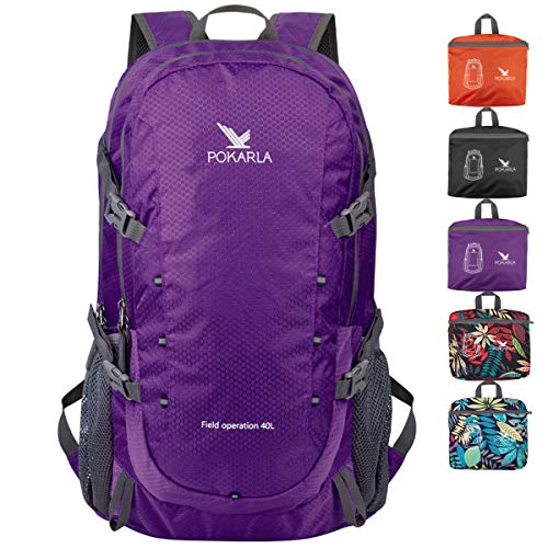 POKARLA 40L Mochila ligera y plegable para senderismo   caminata  para acampar deportes