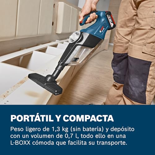 Miniatura 5 de Bosch Professional 18V System aspirador manual a batería GAS 18V-1 (incl. tubo de aspiración, boquilla para ranuras, boquilla para moqueta, volumen del depósito 1 l, sin batería/cargador)
