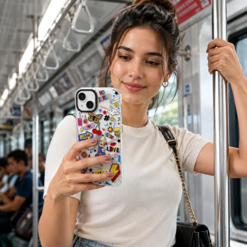Image of SQUIF for iPhone 15 Back Case Cover Silicone Transparent Soft Design Art Printed | Camera Bump Protection (Multicolor)