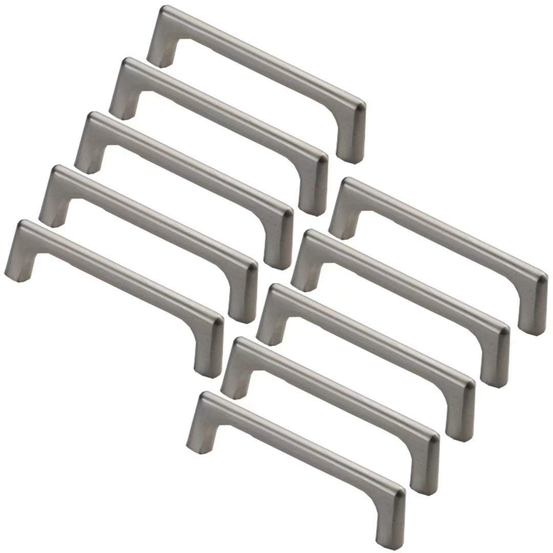 Poignée d'armoire 96mm nickel brossé lot de 10 boutons pour tiroir de cuisine
