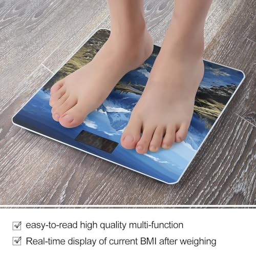 Báscula digital para baño con vidrio templado y pantalla grande miniatura 5