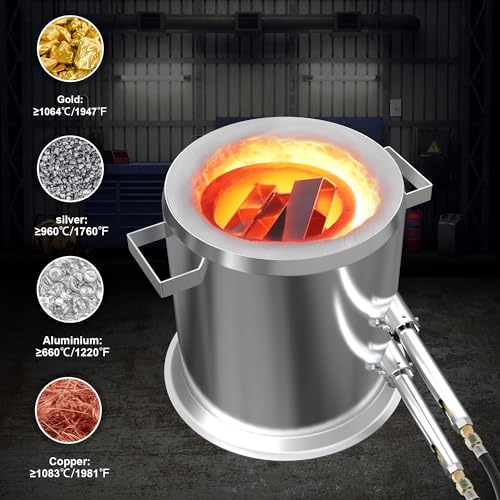 Gongyi GY-25KG-BASIC Propane Melting Furnace Kit With Lifting Tongs Made Of Stainless Steel Includes Crucible Foundry Kiln Forge For Smelting Scrap Metal Recycle Gold Copper Aluminum Casting Machines thumb #3