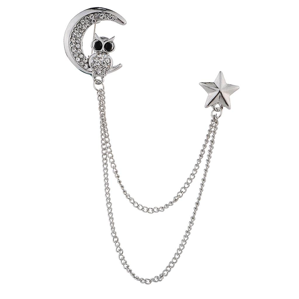 Broche para traje de joyería resistente en aleación pulida con cadena 8