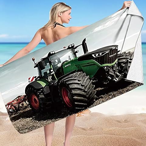 Handtuch Traktor,Strandtuch 70x140cm Mikrofaser Badetuch Cover