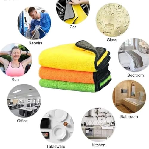 Image of 600 GSM Microfiber Cleaning Cloth Random Color 40x40 cm Count of 1