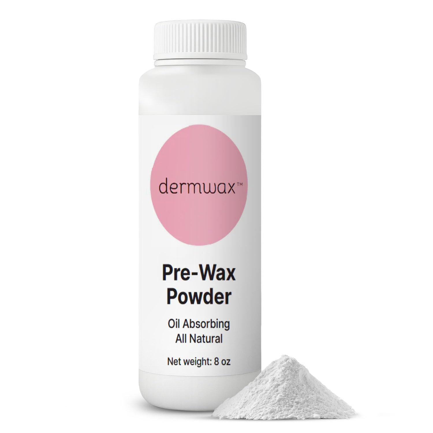 Dermwax Pre Wax Powder 8 oz – Talc Free Powder to Prepare & Protect Skin for a Smooth Base – Absorbs Oils & Moisture - Fragrance & Aluminum-Free –