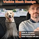 Vinstatin Auto Rückbank mit Harter Unterseite, Hundedecke Verbreitert, Autoschondecke Hund Wasserdicht Kratzfest rutschfest,Autositz Hund Rückbank mit Sicherheitsgurt