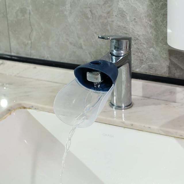 SAFELON 2 Pcs/Packages Faucet Extender for Babies & Toddlers, kid child hand washing Extender for bathroom & kitchen safety, Double Hole Tap Faucet Handle Extender (Blue)