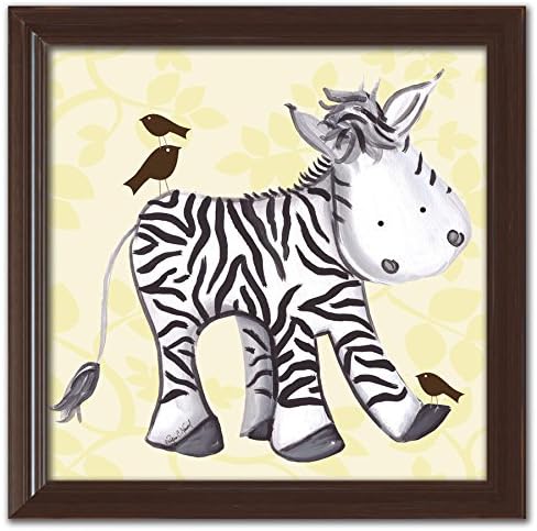 DBP614y-brown Zelda Zebra Artwork, Yellow/Brown Frame
