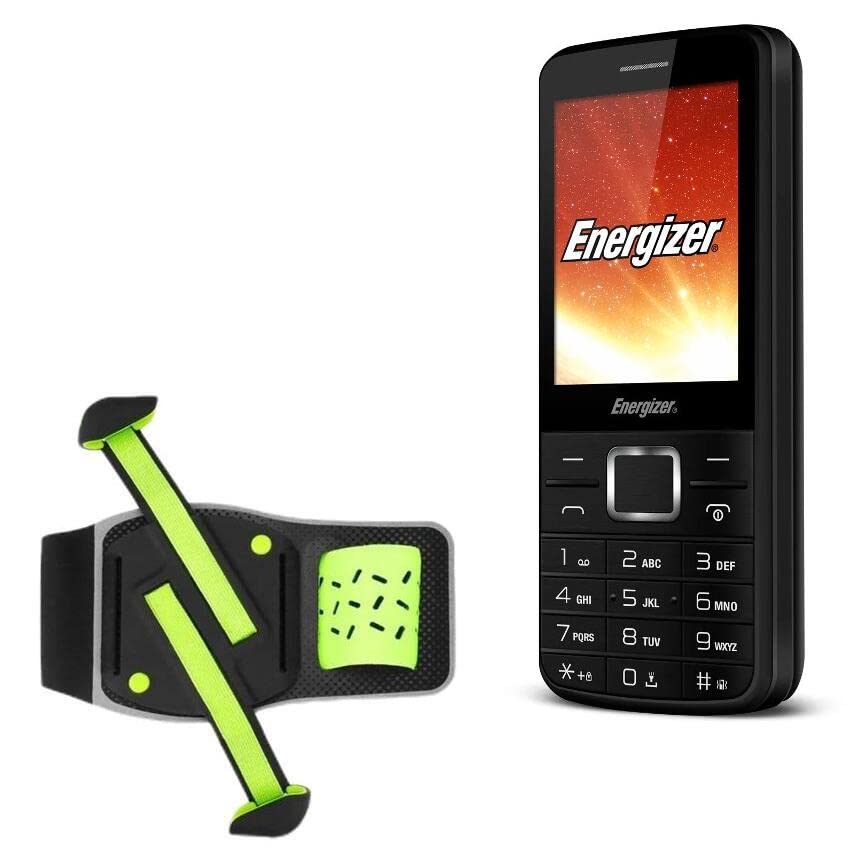 BoxWave Holster Compatible with Energizer Power Max P20 - FlexSport Armband, Adjustable Armband for Workout and Running - Stark Green