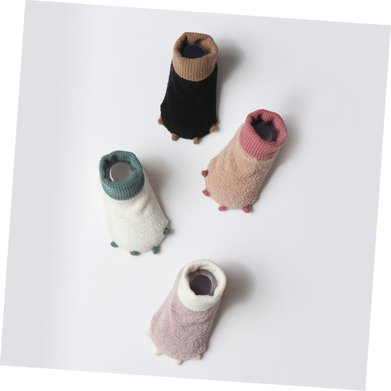 Thick Warm Baby Socks Cute Flip Cuff Non-Slip Winter Infant Stockings for Boys and Girls Cozy Mid-Calf Length for Cold Weather