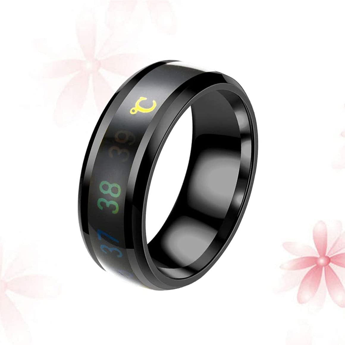 Smart Rings Termostati Sensore di Temperatura corporea Digitale Anelli Intelligenti Acciaio Inox Casual RingsDeft Elaborato, Acciaio inossidabile