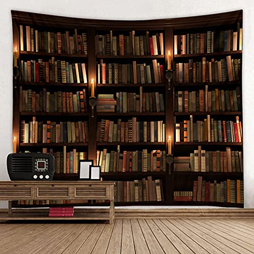 Wodejia Room Decor Aesthetic Tapestry For Bedroom And Laundry, Tapestries For Decorations Bathroom, 3D Print Outdoor Garden Soft Fabric Art Wall Covering Dark Vintage Bookshelf #TOP1