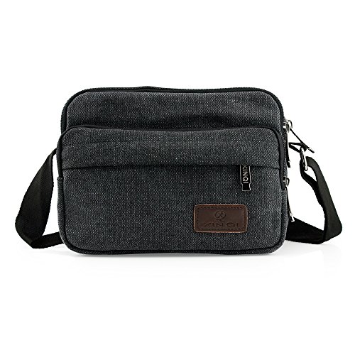 GEARONIC TM Men Vintage Crossbody Canvas Messenger Shoulder Bag Hiking Military Travel Satchel3