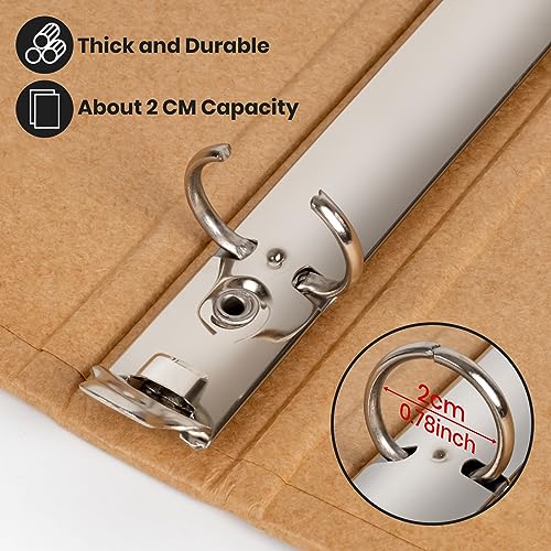 2er Pack A4-Ordner Kraftpapier, Ringbuch, 4-Ring-Mechanik Mit 20 mm Durchmesser, Aktenordner Briefordner Büroordner