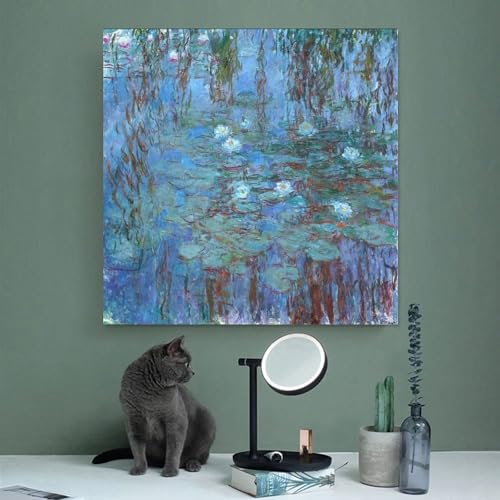 Nénuphars bleus Claude Monet impression sur toile cadre salon